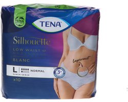TENA Silhouette Norm wit - Lage Taille - Large- 4 x 10 stuks voordeelverpakking