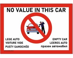 CombiCraft bord Geen waarde in de auto - 21x30cm