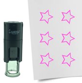 CombiCraft Stempel Open Ster 10mm rond - roze inkt