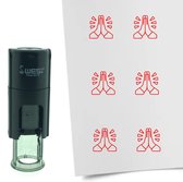 CombiCraft Stempel Gevouwen handen / bedankt 10mm rond - Rode inkt