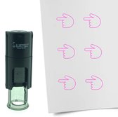 CombiCraft Stempel wijzen naar links 10mm rond - Roze inkt