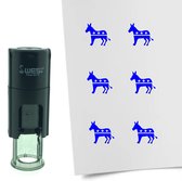 CombiCraft Stempel Ezel van de Democraten 10mm rond - blauwe inkt