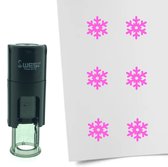 CombiCraft Stempel Sneeuwvlok 10mm rond - roze inkt