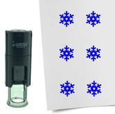 CombiCraft Stempel Sneeuwvlok 10mm rond - blauwe inkt