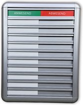 CombiCraft aluminium Anwesend-Abwesend bord - 10 personen