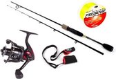 DLT Fishing Rod Trout Set Deluxe - Canne à lancer - Moulinet - Ligne de pêche - Pêche à la truite - Protecteur de canne