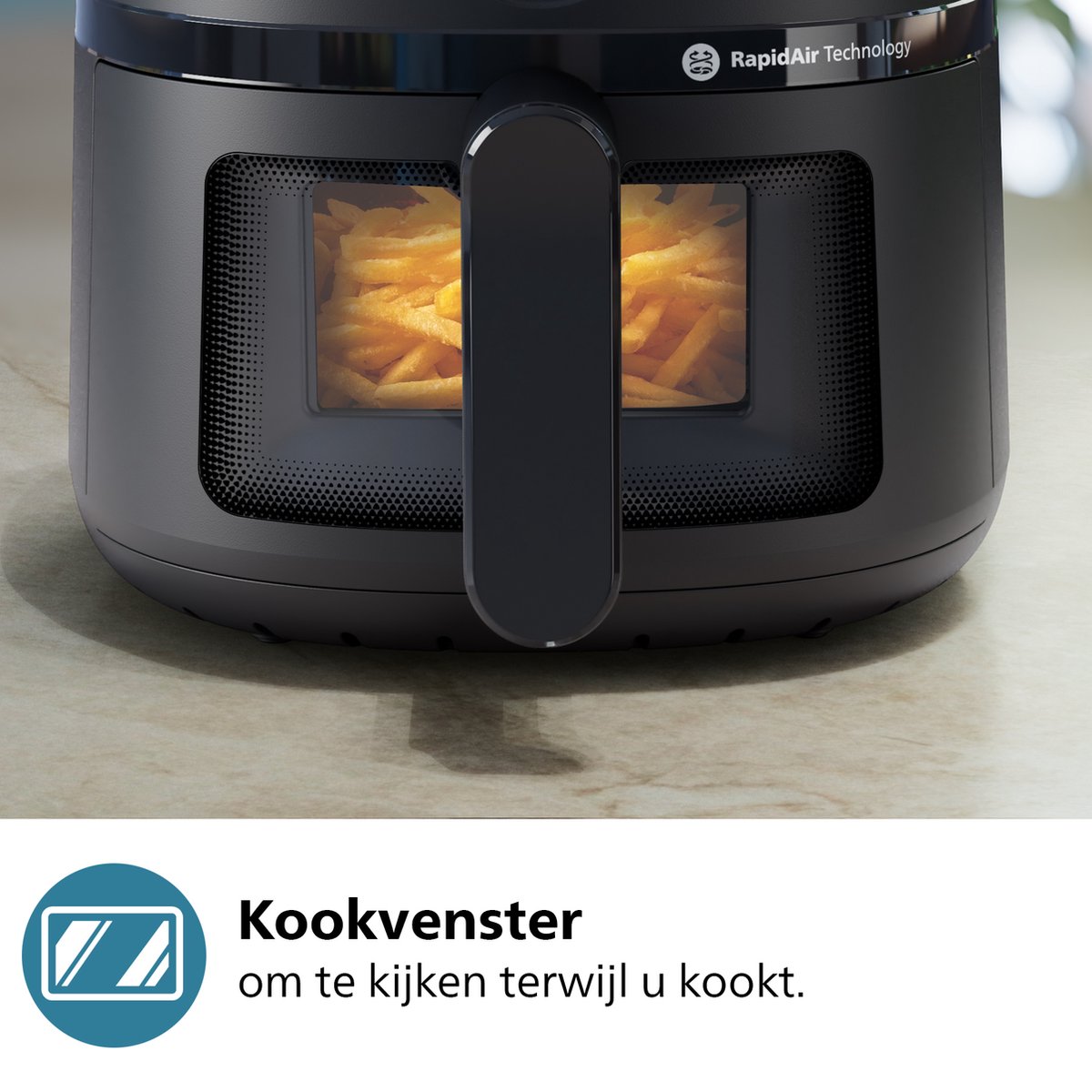 Philips 2000 Series Airfryer - NA210/00 - Kijkvenster - RapidAir - 3.2L - Tot 3 Personen - Zwart — afbeelding 5