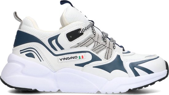 Vingino Stef Lage sneakers - Leren Sneaker - Jongens - Wit - Maat 36