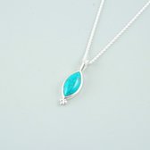 House of Jewels - Turquoise Ketting 42cm - 925 Zilver