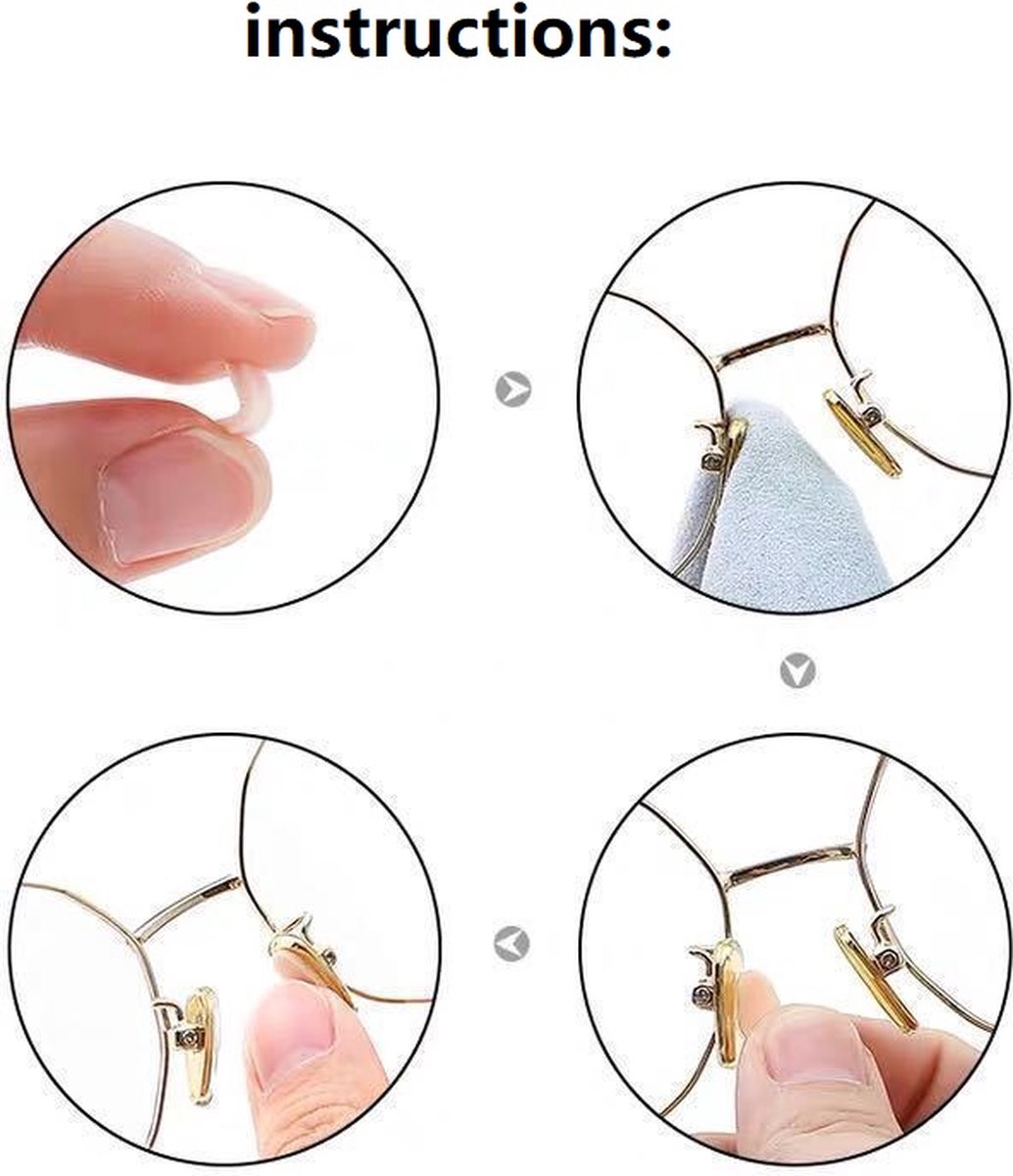 8 stuks - Neuspads bril zelfklevend-neuspads bril - neuspads bril antislip - neusvleugels voor bril - bril pads - kleur: Beige