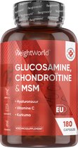 WeightWorld Glucosamine Chondroitine MSM capsules - 180 capsules voor 3 maanden voorraad - Met extra Vitamine C, Kurkuma en Hyaluronzuur