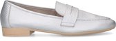 Manfield - Dames - Zilveren leren loafers - Maat 37