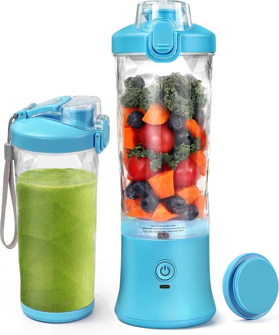 Draagbare Smoothie Maker met USB Oplaadkabel - Compact en Krachtig - Ideaal voor Onderweg - Waterdicht Design - Gezonde Sappen en Smoothies - Eenvoudige Bediening