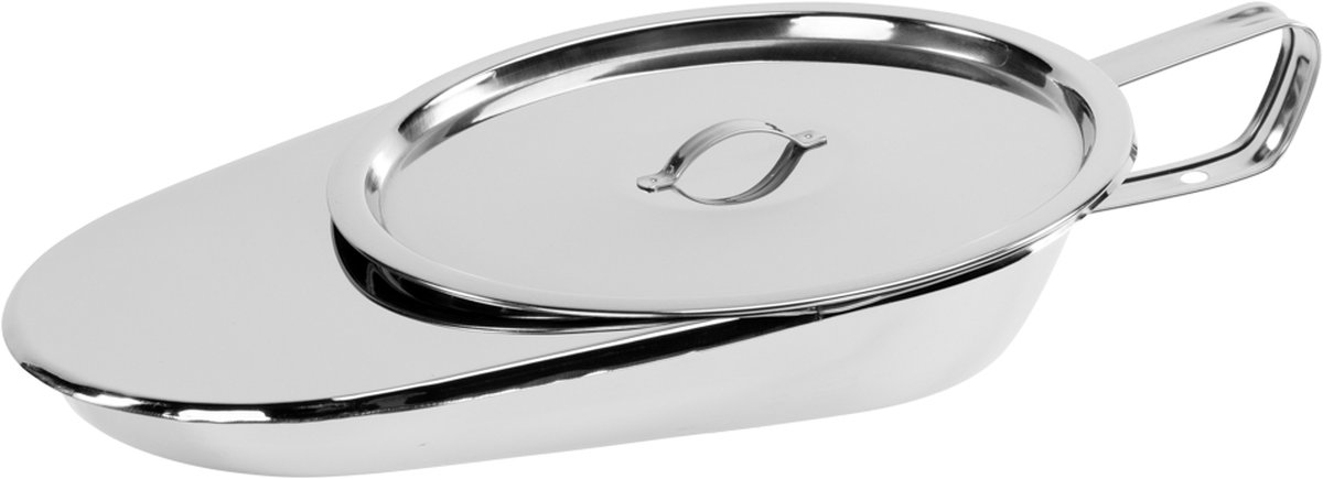 Goedkoopste MultiMotion ovale Ondersteek met deksel RVS - Bedpan - Bedpo