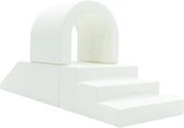 Soft Play speelset Tunnel wit - foam blokken set met trap en glijbaan