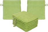 Washandjes 10 stuks - badstof washandjes voor gezichtsreiniging - gemaakt van 100% katoen - babywashandschoenen - avocado groen