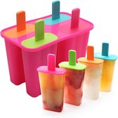 IJsvormen, set van 4 ijsvormen, ijslolly mold FDA-gecertificeerde food grade siliconen ijs-pop-maker, BPA-vrije popsicle-vormen met sticks en druppelbescherming