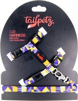 Tailpetz | Cat Harness & Lead -Flag| Kattentuigje en lijn - One Size Fully Adjustable - Set voor Katten - Kattenharnas - Kattentuig - Kat - Harnas - collar - tuig