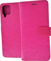 Bookcase Geschikt voor: Samsung Galaxy A12 - Roze - portemonnee hoesje
