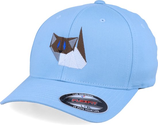Hatstore- Paper Ragdoll Cat Carolina Blue Flexfit - Origami Cap