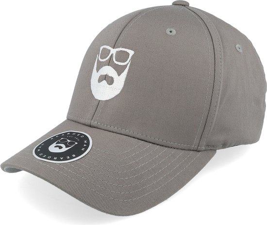 Hatstore- Logo Grey/White Flexfit - Bearded Man Cap
