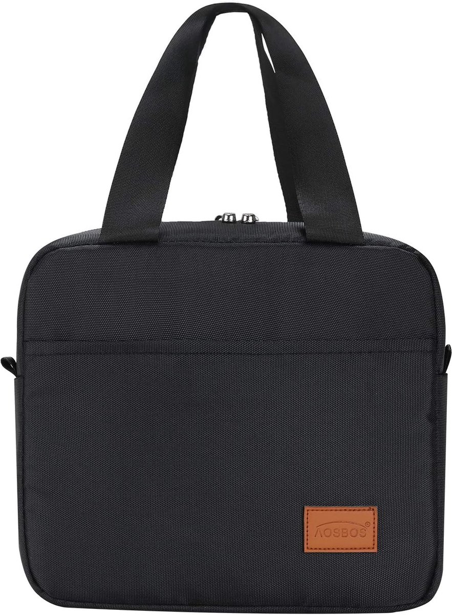 Kleine koeltas, lunchtas met ritssluiting, waterdicht, voor werk, zwart, 4 liter