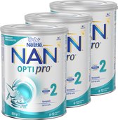 Nestlé NAN OptiPro 2 - Groeimelk voor Baby's vanaf 6 Maanden - Voedzame Formule met Essentiële Nutriënten - 3 x 800g