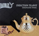 Théière marocaine Bavary inox - or - induction - 1,5 litres