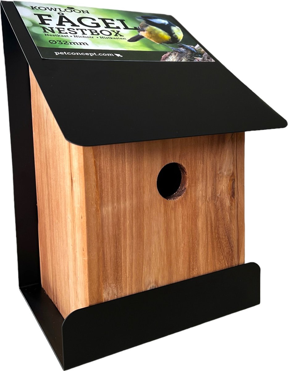 Nestkast voor Koolmees - Vogelhuis - Hout Met Metaal - 20x25x40cm - Kowloon