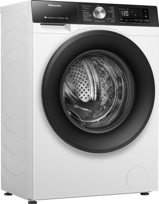Hisense 3S Serie WF3S8043BW3/BLX - Wasmachine met Energielabel A -30% - 8kg - 72dB (A) - Steam Wash -1400 toeren - Power Wash 49' - ConnectLife - Inhoud Trommel 54 Liter