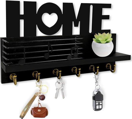 Sleutelrek met plank, woondecoratie, vintage, rustieke wandorganizer