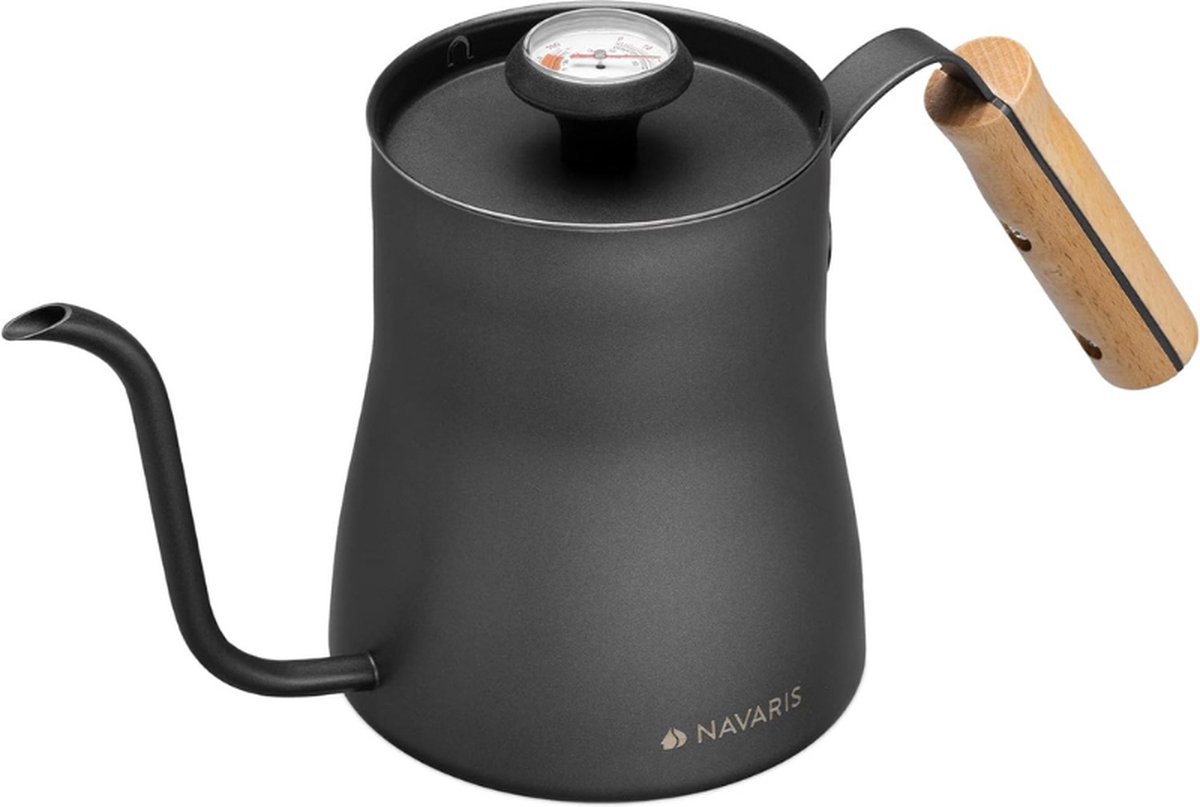 Waterkoker - Roestvrijstalen - 1L - Met Schenktuit voor Kookplaten - Zwart Een duurzame en stijlvolle waterketel van roestvrij staal met een capaciteit van 1 liter, perfect voor het snel en efficiënt koken van water op alle soorten kookplaten!