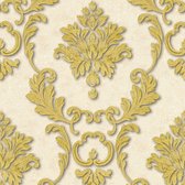 Barok behang Profhome 324223-GU vliesbehang licht gestructureerd in barok stijl mat crème goud 5,33 m2