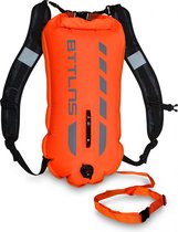 BTTLNS zwemboei voor openwaterzwemmen - Zwem boei met drybag - Met schouderbanden - Dubbel gelaagd nylon - 28 liter - Kronos 1.0 - Oranje