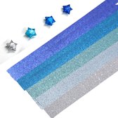 Glitter Papierstroken in 5 kleuren - 520 stuks - Origami Papier voor vouwen van gelukssterren - 1CMx24CM - Lucky Stars/Muizentrappetjes