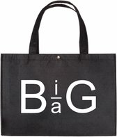 Big Bag - Zwarte Vilten Shopper A3 - Grote Tas - Cadeau Vilten Tas - Zwarte Vilten Tas Met Hengsels A3 Formaat