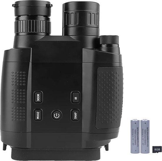 Jumelles de vision nocturne avec infrarouge – Jumelles de Luxe avec vision nocturne jour et nuit – Lunettes de Vision nocturne + carte SD – Lunettes de vision nocturne – Zwart