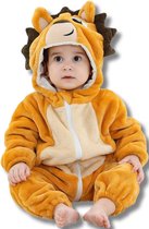 Combinaison animal jaune lion pour bébé et tout-petit : combinaison, pyjama et barboteuse en flanelle douce – Sûr et confortable pour les enfants de 6 à 18 mois