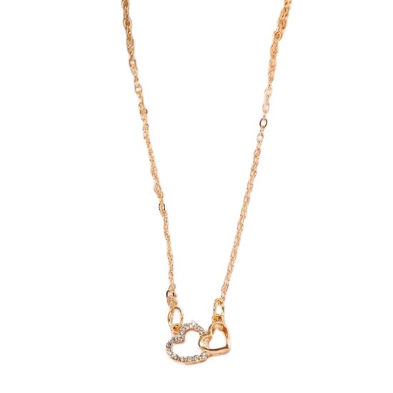 Vriendschapsketting Hartje (Goud kleurig) - Vriendschap sieraden - Bff ketting - Ketting Dames Goudkleurig - Ketting Dames Hartje - Ketting meisje Goud hartje - Ketting met Hanger hartje (Goud)