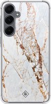 Casimoda® hoesje - Geschikt voor Samsung Galaxy A55 - Marmer Goud - Shockproof case - Extra sterk - TPU/polycarbonaat - Goudkleurig, Transparant