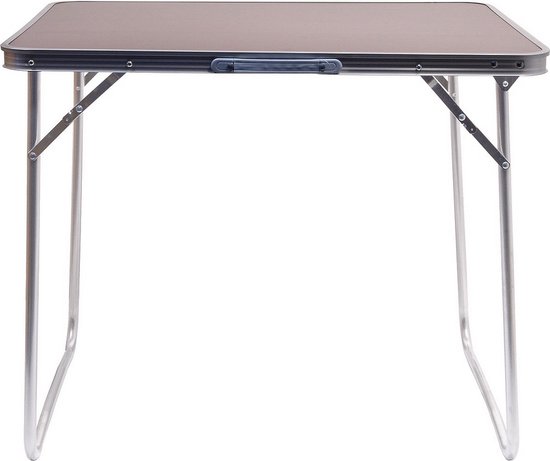 Opvouwbare Campingtafel - Bruin- Chroom - Draagbaar Door Handvat - Houten Look - 70x50x60 cm van Merkloos — afbeelding 5