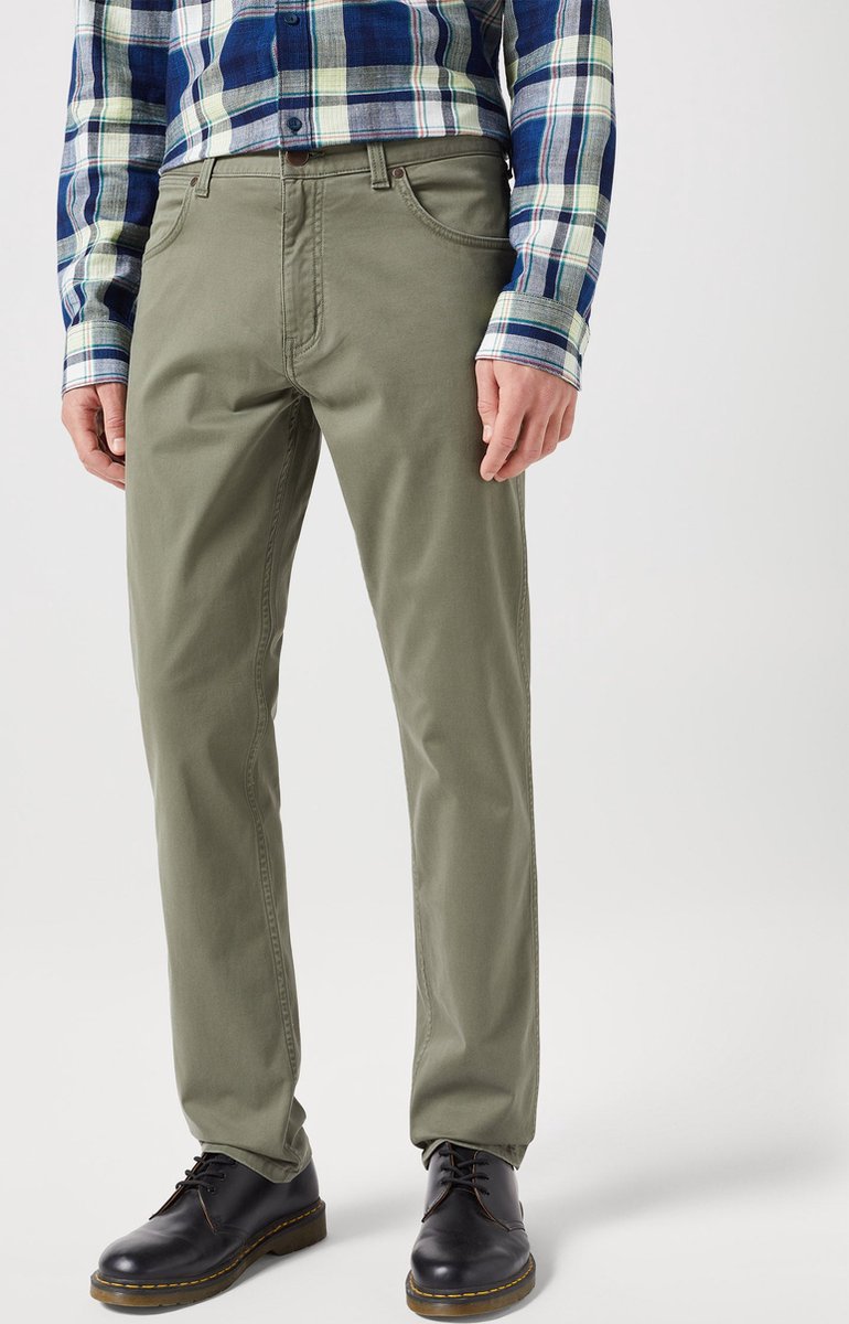 Wrangler Greensboro 803 Heren Regular-fit Dusty Groen