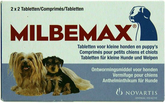 Foto: Milbemax ontworming tabletten hond 0 5 10 kg 2 x 2 tabletten