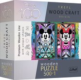 Trefl - Puzzles - "500+1 Wooden Puzzles" - Mickey and Minnie Mouse - Special Edition / Disney 100_FSC Mix 70%