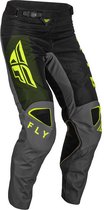 Fly Racing MX Pants Kinetic Jet Black Olive Hi-Vis 42 - Maat - Broek