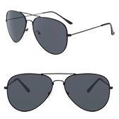 Fako Sunglasses® - Piloten Zonnebril - Pilotenbril - Piloot Zonnebril - Heren Zonnebril - Dames Zonnebril - Zwart