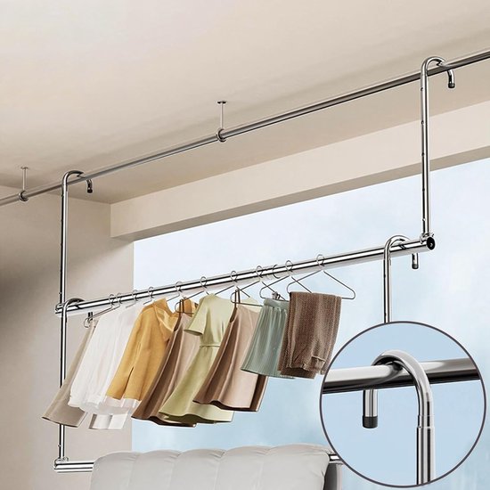 Tringle à vêtements pour armoire, réglable, tige télescopique, tringle