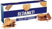 Jules Destrooper Natuurboterwafels (100g) & Amandelbrood met Belgische melkchocolade (125g) - "Bedankt / merci!" - Belgische koekjes - 225g