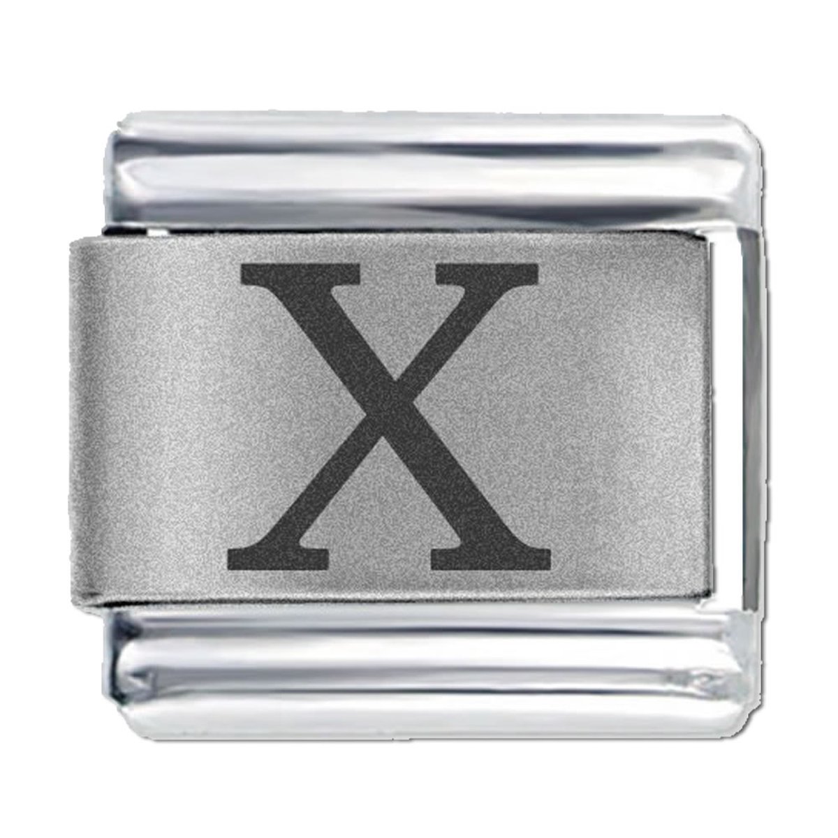 Schakel - Bedel - 9mm Charm - Letter X - Laser Alfabet - Charms - Geschikt voor Italiaanse Bedelarmband - Schakelarmband - Italiaanse Schakelarmbanden