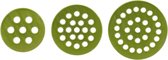 Supervintage set van 3 bloemschikkers maat S M L in het groen 7,5 10 12,5 cm